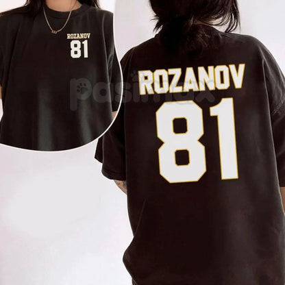 Hollander Rozanov Hockey Double-Sided T-Shirt - Heated Rivalry 2-Sided Graphic Tee, Ilya & Shane Hockey Romance Shirt, Bookish Fan Jersey Style Apparel