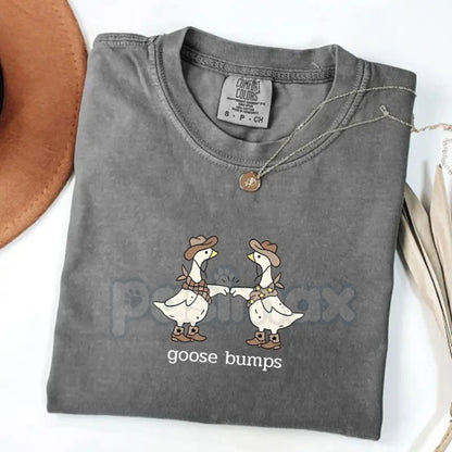Comfort Colors® "Goose Bumps" Western T-Shirt – Silly Goose Cowboy Graphic Tee, Funny Goose Lover Gift, Sarcastic Western Aesthetic Shirt