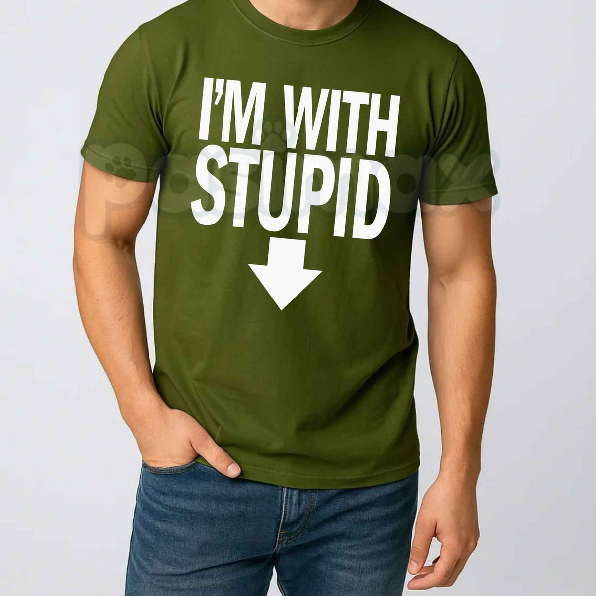 I'm With Stupid T-Shirt – Classic Funny Novelty Arrow Graphic Unisex Tee