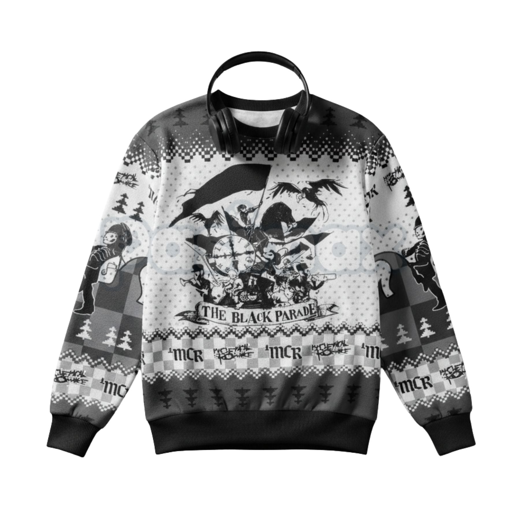 metal gear solid christmas sweater MCR Black Parade Emo Ugly Christmas Sweater – Pasimax