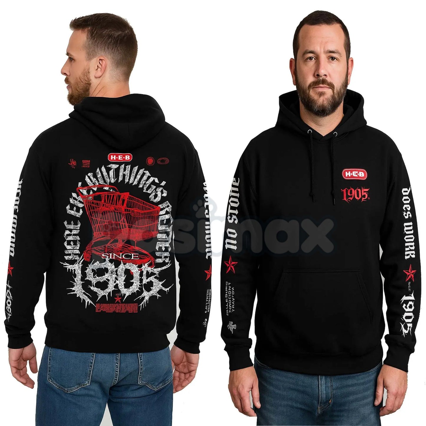 Vintage Metal Rock Since 1905 T-Shirt - 2 Side Print Retro Graphic Tee, Classic Rock History Humor Apparel, Unisex Metal Fan Gift