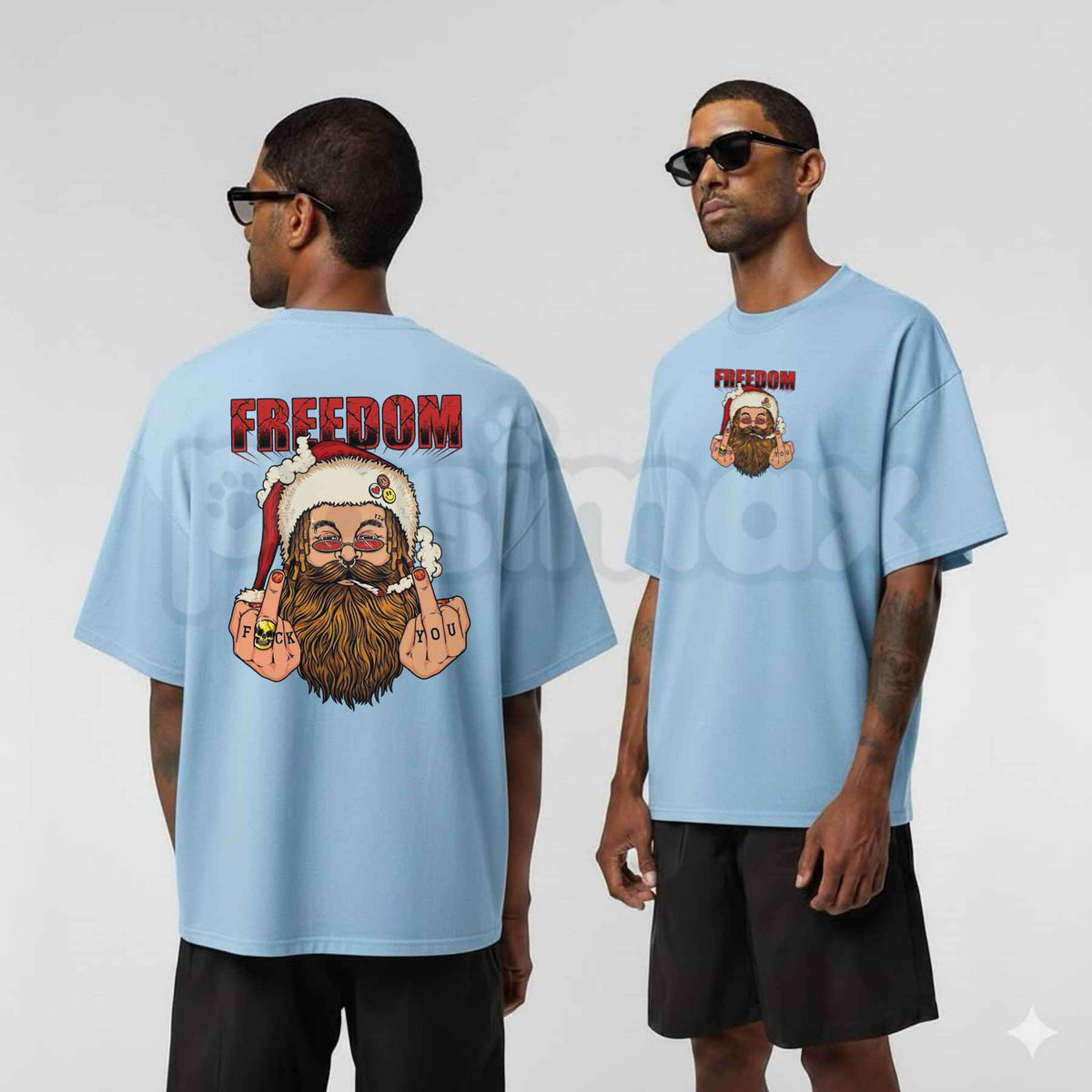 FREEDOM Defiant Santa Claus T-Shirt – Patriotic Rebel Holiday Graphic Unisex Tee
