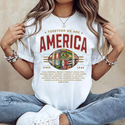 Comfort Colors® Together We Are America T-Shirt – American Football Game Day Tee, Patriotic Sports Graphic Shirt, Team Unity USA Football Top