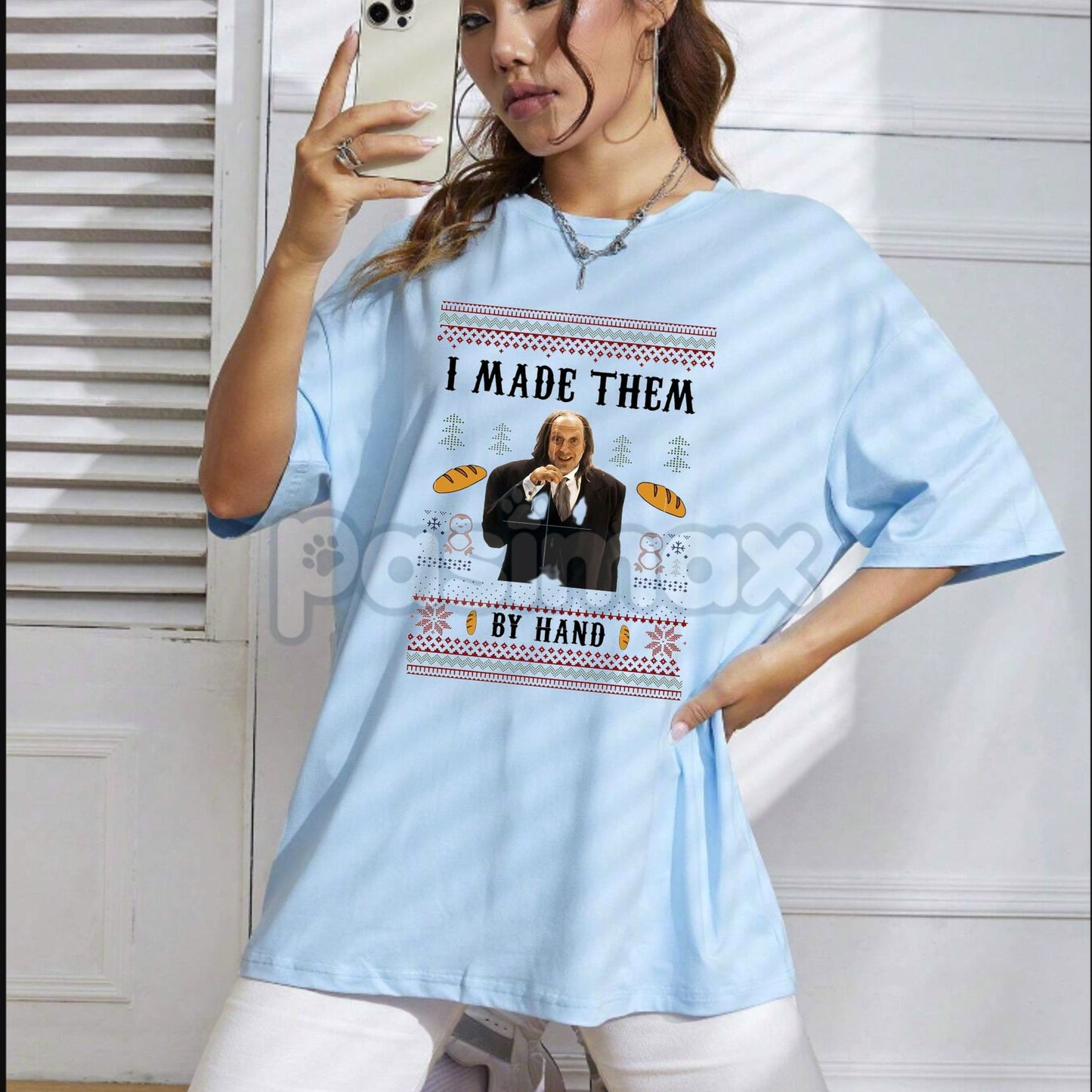 Scary Movie "I Made Them By Hand" Ugly Christmas T-Shirt - Funny Hanson Quote Tee, Cult Comedy Holiday Gift, Parody Xmas Sweater Apparel