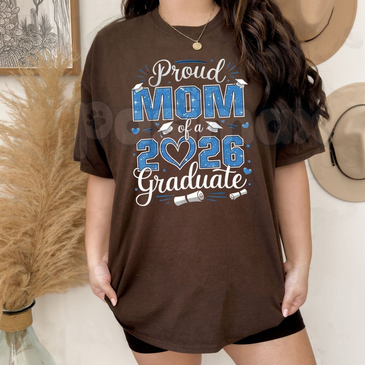 Class of 2026 Graduation & Senior Mom T-Shirt – Matching Graduate & Mother Graphic Tee, Premium 100% Cotton Commencement Top, Soft Lived-In Heavyweight Senior Year Shirt, Made in USA