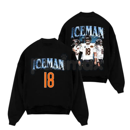 Caleb Williams Iceman #18 Game Day Fit – Bears Nation Cotton Hoodie, Sweatshirt