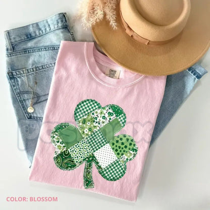 Comfort Colors® All-Over Shamrock Printed T-Shirt – Groovy Retro St. Patrick’s Day Tee, Multi-Clover Graphic Shirt, Aesthetic Green Luck Streetwear