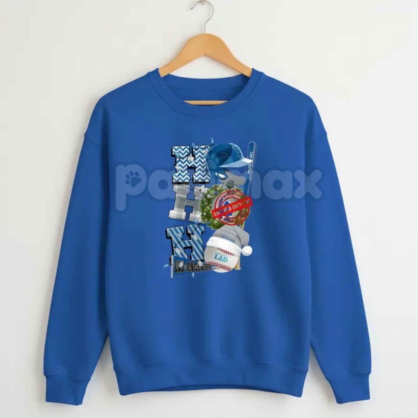 HO HO HO Sport Christmas Sweatshirt | Athletic Collegiate Style Holiday Crewneck | Festive Game Day Jumper