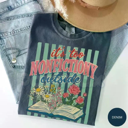 Comfort Colors® Booktrovert Floral T-Shirt – Funny Book Lover Graphic Tee, Aesthetic Fiction Reader Shirt, Vintage Botanical Bibliophile Gift