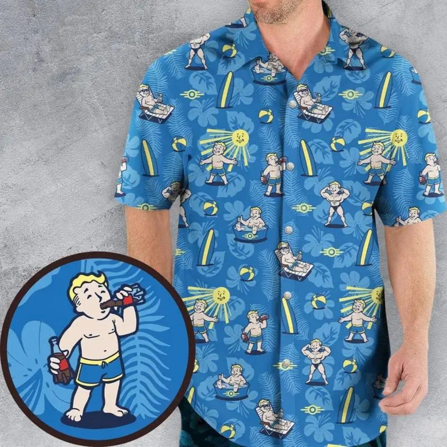 Fallout Nuclear Summer Beach Hawaiian Shirt – Funny Tropical Shirt, Gift For Family, Summer Hawaii Shirt