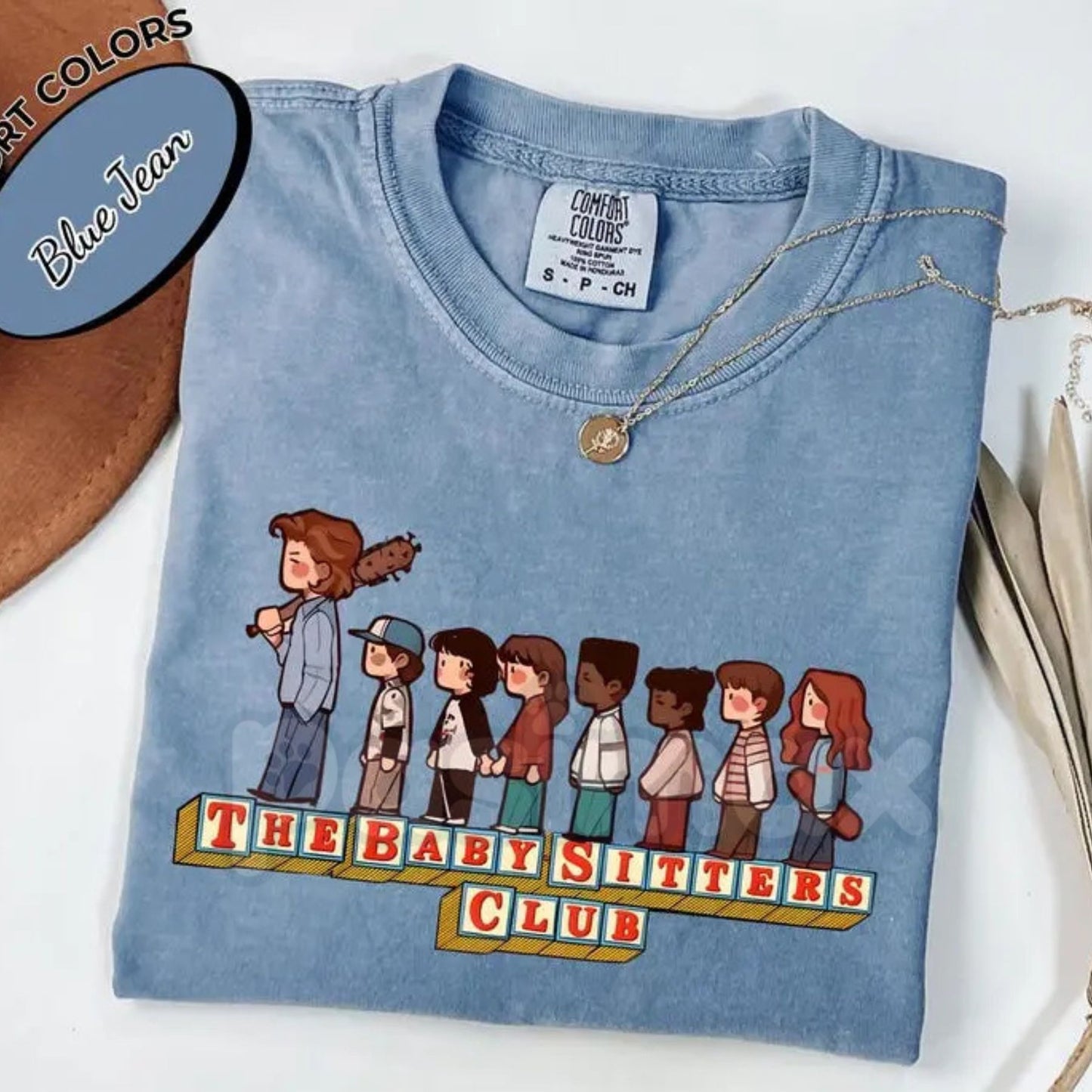 Comfort Colors® Steve Harrington "The Baby Sitters Club" T-Shirt – Retro 80s Hawkins Crewneck, Funny Harrington Babysitter Shirt, Vintage Graphic Tee