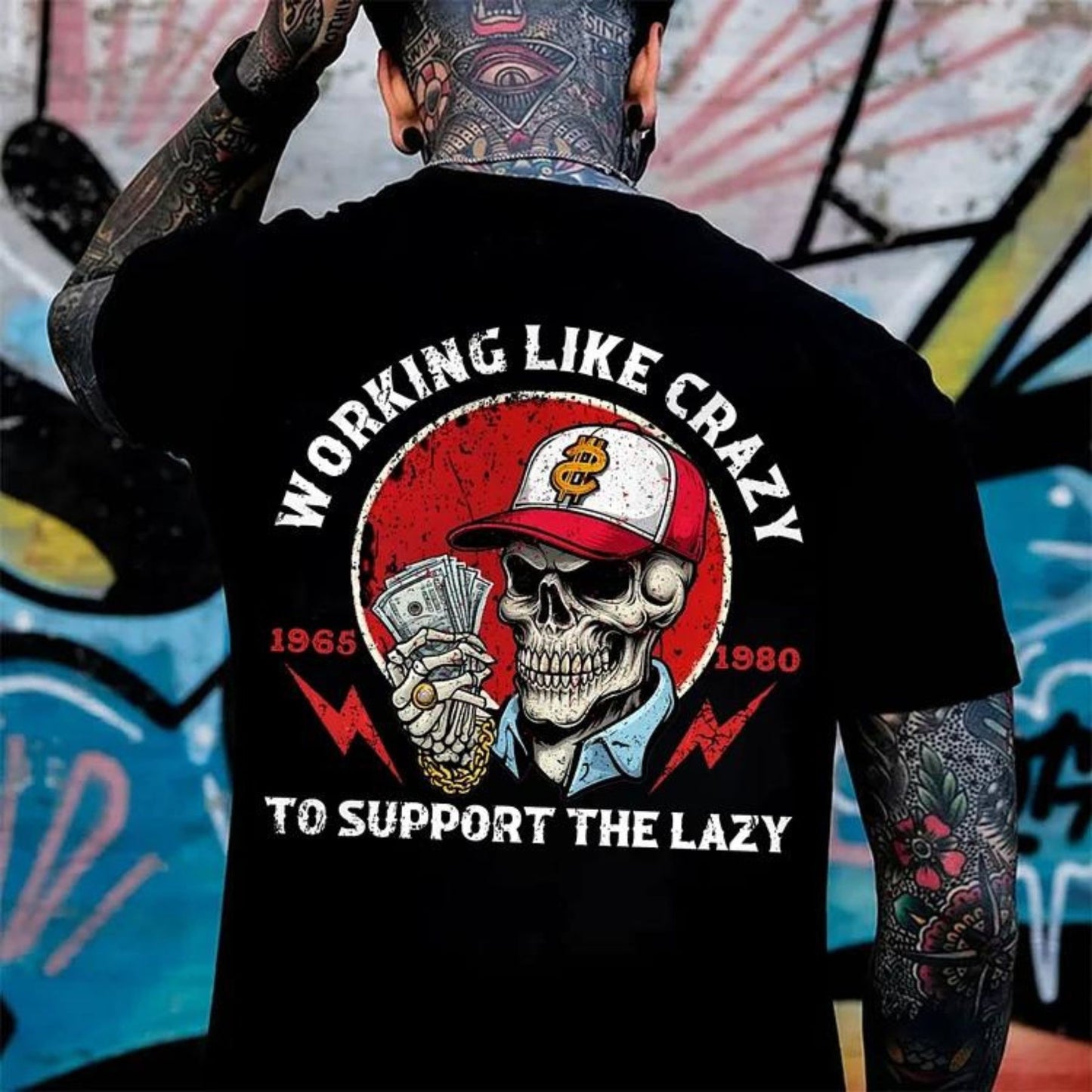 "Working Like Crazy" T-Shirt - Funny Sarcastic Work Tee, Humorous Office & Labor Apparel