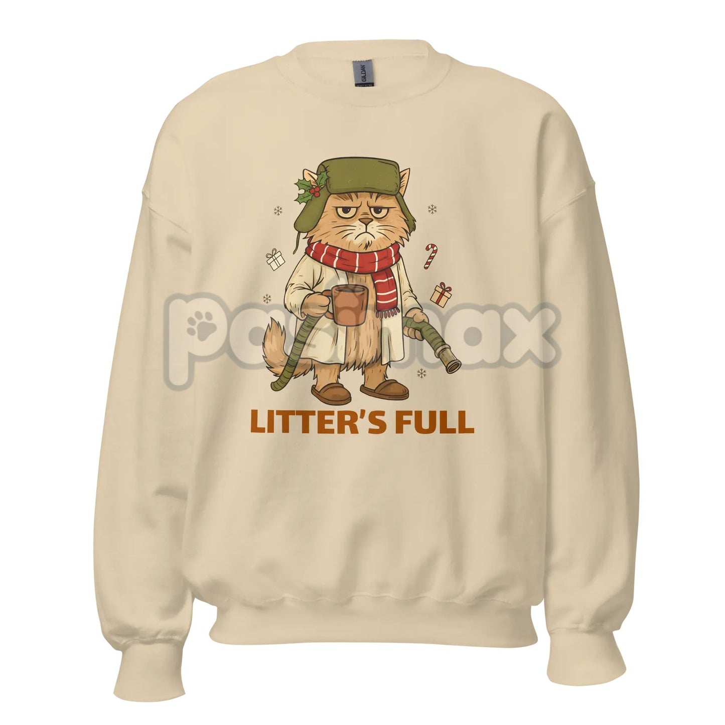 "Litter's Full" Minimalist Warning Sweatshirt | Ironic Dark Humor Crewneck | Cryptic Statement Jumper | Printed in the USA