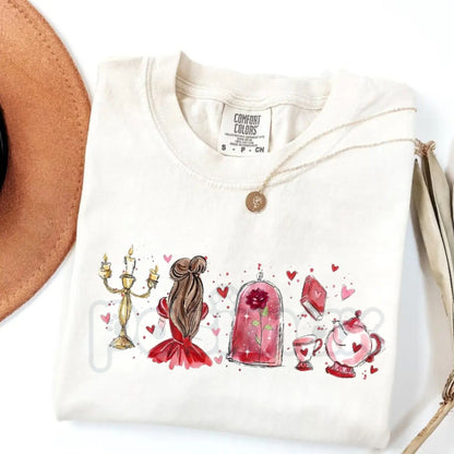 Comfort Colors® Enchanted Romance T-Shirt – Fairy Tale "Tale as Old as Time" Tee, Girly Coquette Valentine Shirt, Soft Girl Aesthetic Bookish Gift