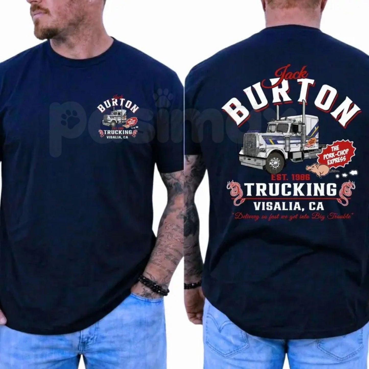 Vintage Jack Burton Pork-Chop Express T-Shirt – Big Trouble in Little China Cult Movie Graphic Apparel