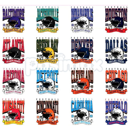 Football Team Print Washed T-Shirt – Vintage Sportswear Graphic Tee, Heavy Cotton Game Day Apparel