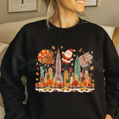Thanksgiving Parade Sweatshirt | Retro NYC Holiday Graphic Crewneck