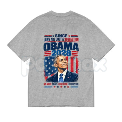 Comfort Colors® Funny Obama 2028 Political Print T-Shirt – Retro Satirical Campaign Graphic Tee, Vintage Parody Unisex Top
