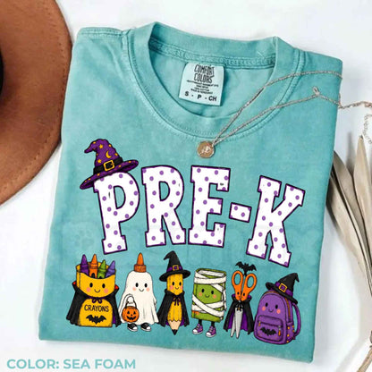 Comfort Colors® Halloween Teacher T-Shirt – Spooky Pencil Graphic Tee, Cute Fall Classroom Unisex Top & Gift