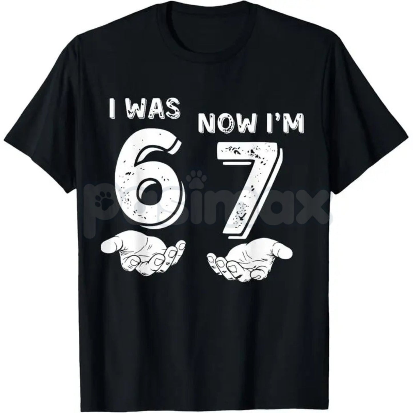 "I Was 6, Now I'm 7" Meme Birthday T-Shirt - Funny 7th Birthday Hands Graphic Tee, Viral Six Seven Kid Meme Shirt, Seven Year Old Birthday Gift