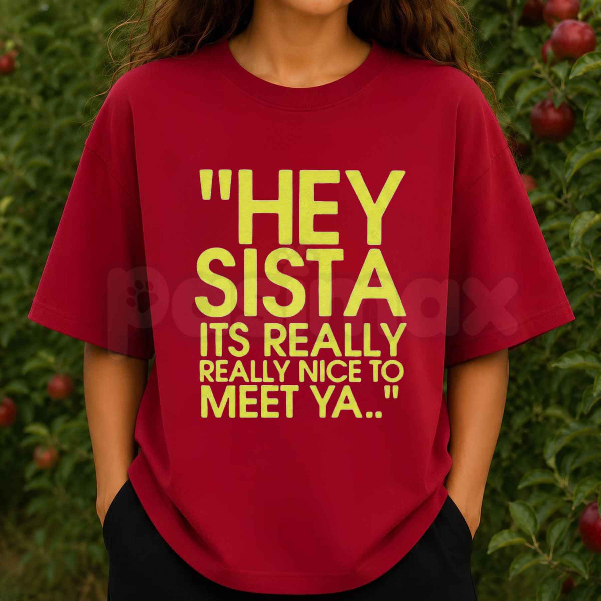 Hey Sista Graphic T-Shirt – Funny Sister Sisterhood Retro Unisex Tee