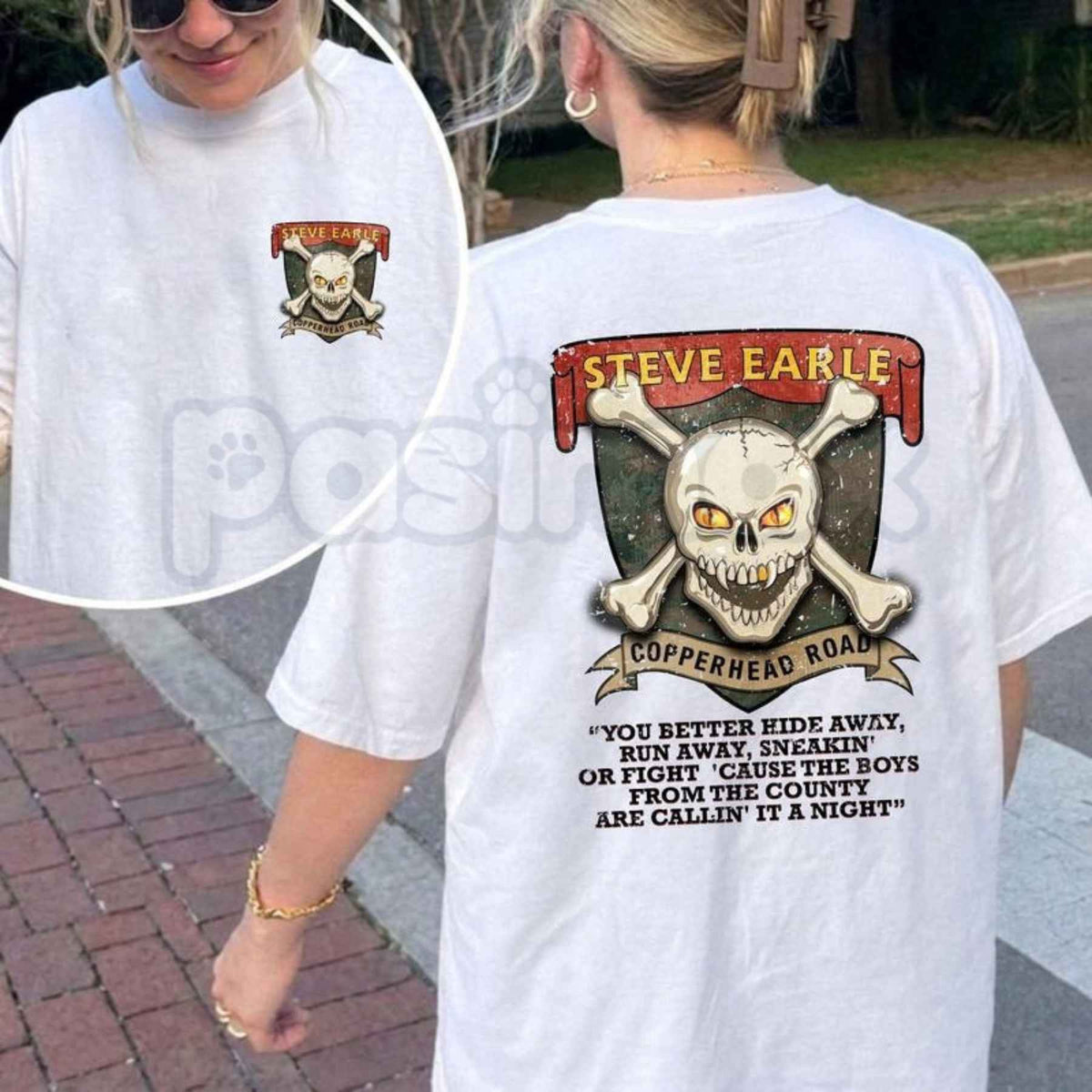 Steve Earle Copperhead Road T-Shirt – Vintage Skull Outlaw Country Rock Unisex Tee