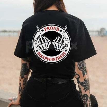 "Proud Disappointment" Defiant Bone Hand T-Shirt - Men's Skeletal Graphic Tee, Edgy Gothic Middle Finger Shirt, Alternative Punk Rock Aesthetic Top, Premium Heavyweight Alt-Fashion Apparel, Sarcastic Rebel Statement Tee