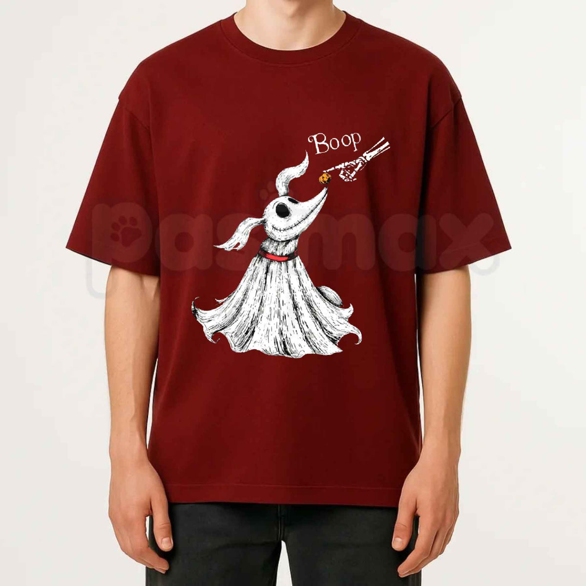 Zero Dog Boop Skeleton Hand T-Shirt – Funny Spooky Halloween Trip Unisex Tee