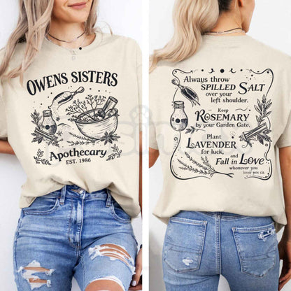 Owens Sisters Apothecary 1986 T-Shirt – Vintage Witchy Botanical Herb Unisex Tee