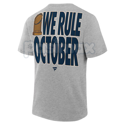 "We Rule October" World Series Champions 2025 T-Shirt - MLB Baseball Title Slogan Tee, Unisex Fan Locker Room Apparel, Championship Victory Gift