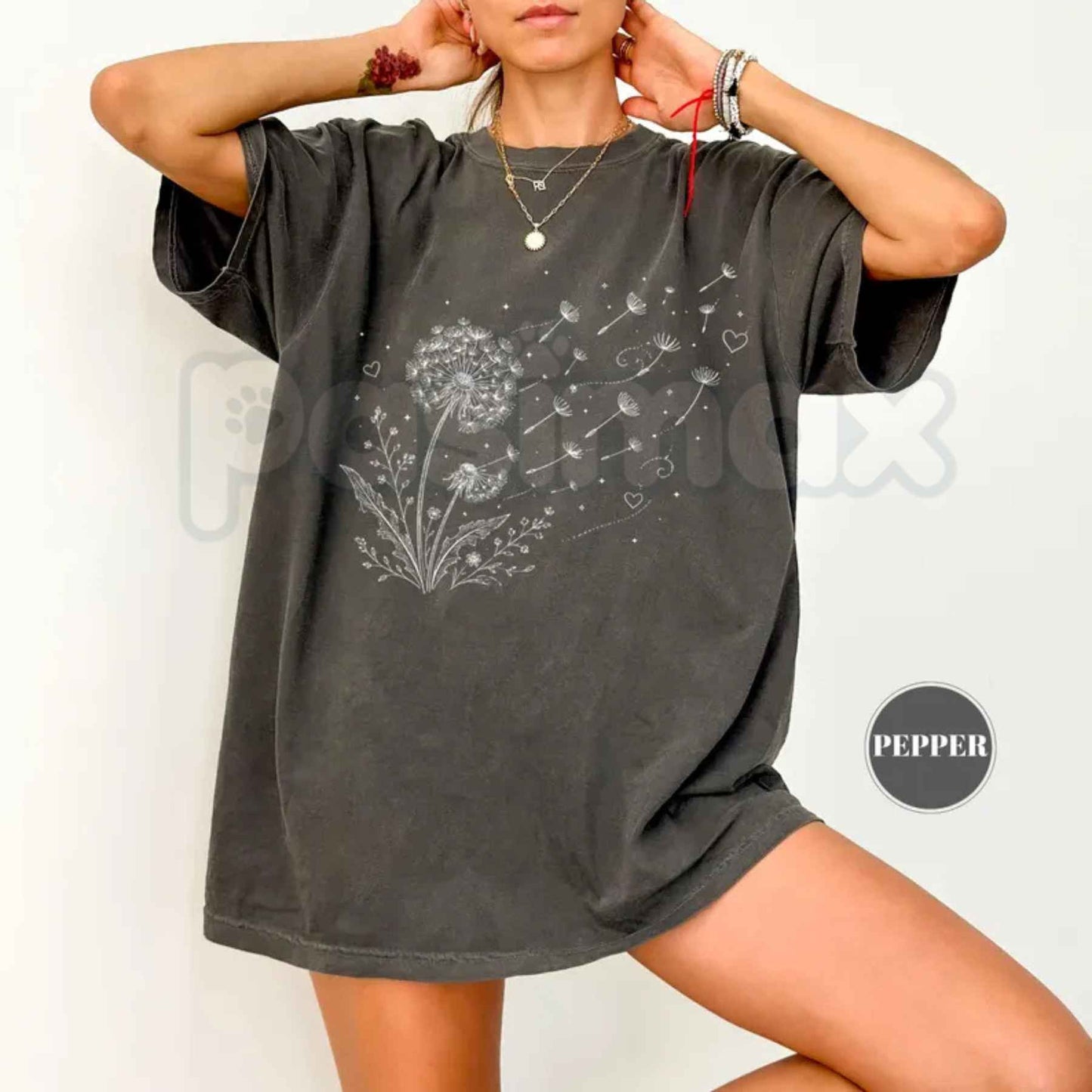 Comfort Colors® Dandelion Wildflower T-Shirt – Boho Floral Graphic Tee, Wish Flower Nature Aesthetic Unisex Top
