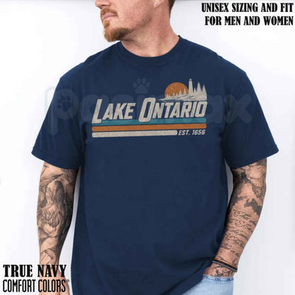 Comfort Colors® Lake Ontario Great Lakes Vintage Travel T-Shirt – Subtle Anti-Trump Political Satire Graphic Tee, Quiet Activism Unisex Top