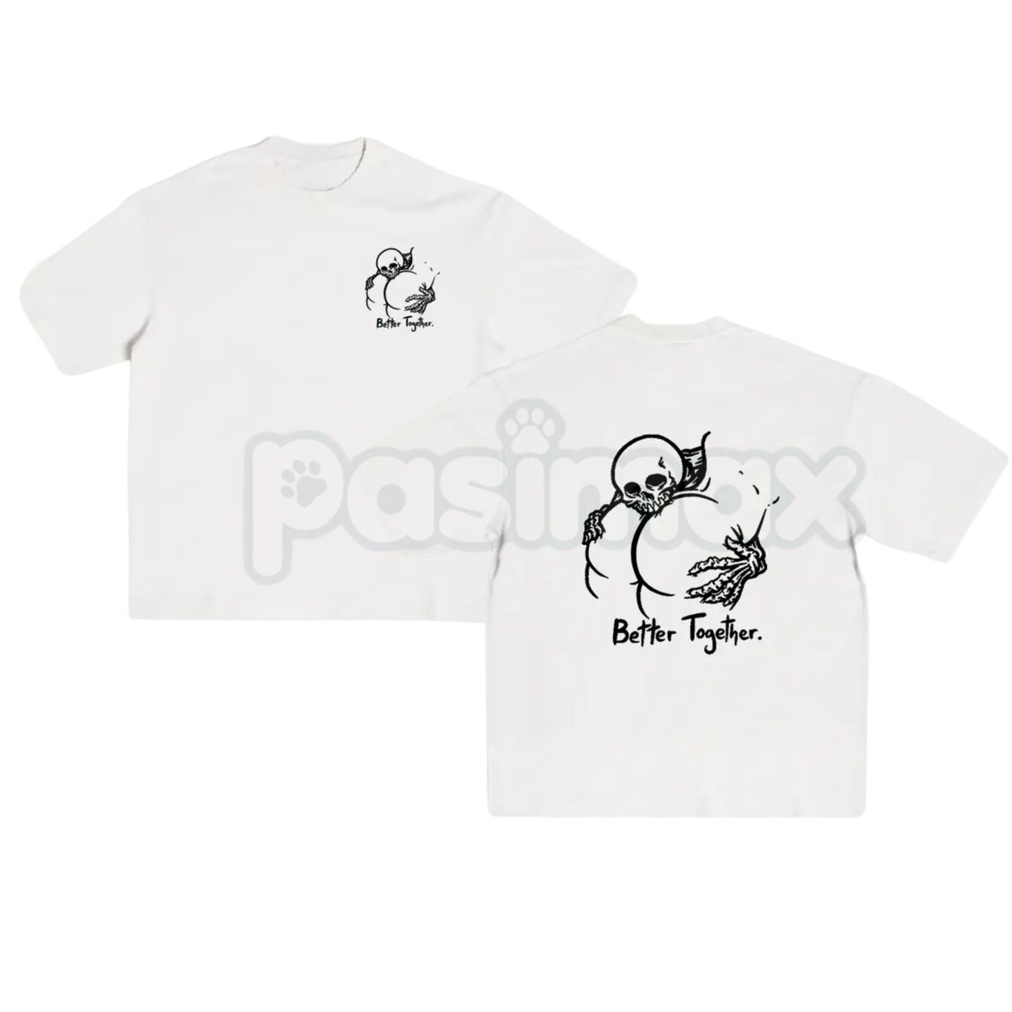 "Better Together" Minimalist T-Shirt - Cute Couples Matching Graphic Tee, Premium 100% Cotton Aesthetic Script Top, Meaningful Wedding or Anniversary Gift, Soft Lived-In Heavyweight Casual Wear, Made in USA Unity Statement Shirt