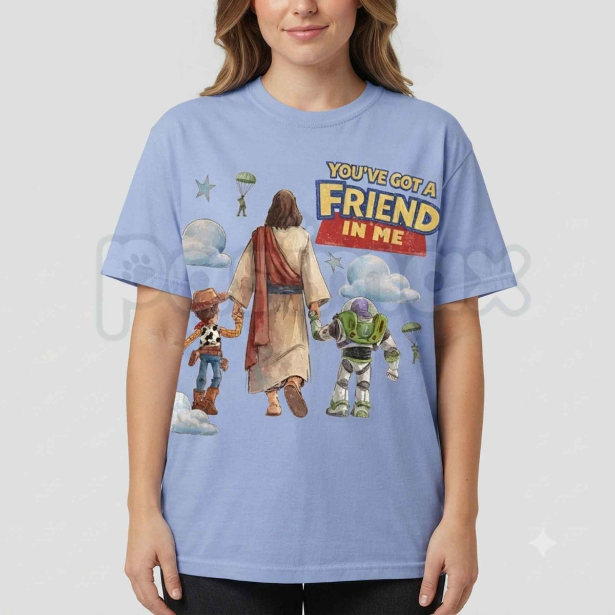 Comfort Colors® Retro Jesus You've Got A Friend In Me T-Shirt – Christian Faith Friendship Graphic Tee, Vintage Worship Unisex Top & Gift