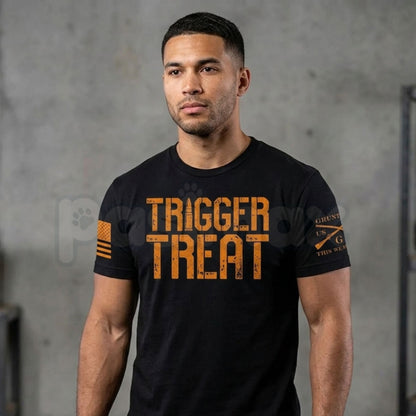 Tactical Gun Lover Halloween Trigger Treat Graphic Shirt – Spooky 2A Tee