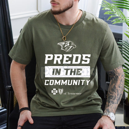 Preds In The Community T-Shirt - Nashville Predators Charity Tee, Unisex NHL Volunteer Apparel, Smashville Fan Service Gift
