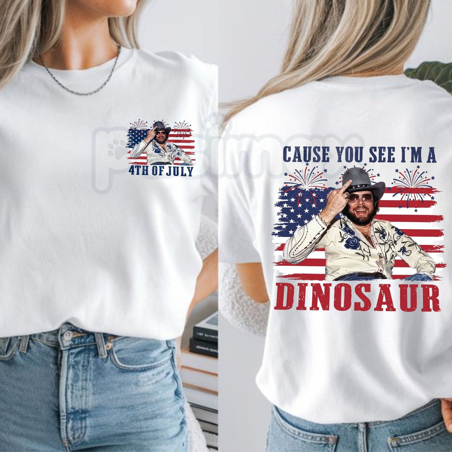 Funny "Dinosaur" Hank Williams Jr. Bocephus T-Shirt – Patriotic 4th of July Western Cowboy Quote Graphic Tee