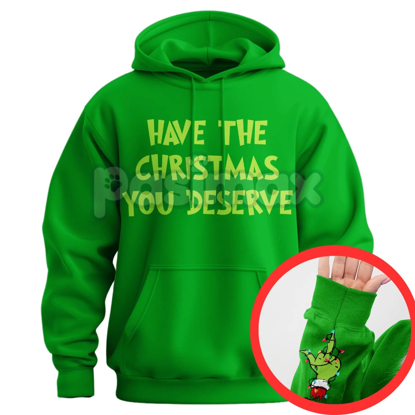 "Have The Christmas You Deserve" Middle Finger Hoodie – Funny Holiday Statement Pullover, Sarcastic Seasonal Apparel, Unisex