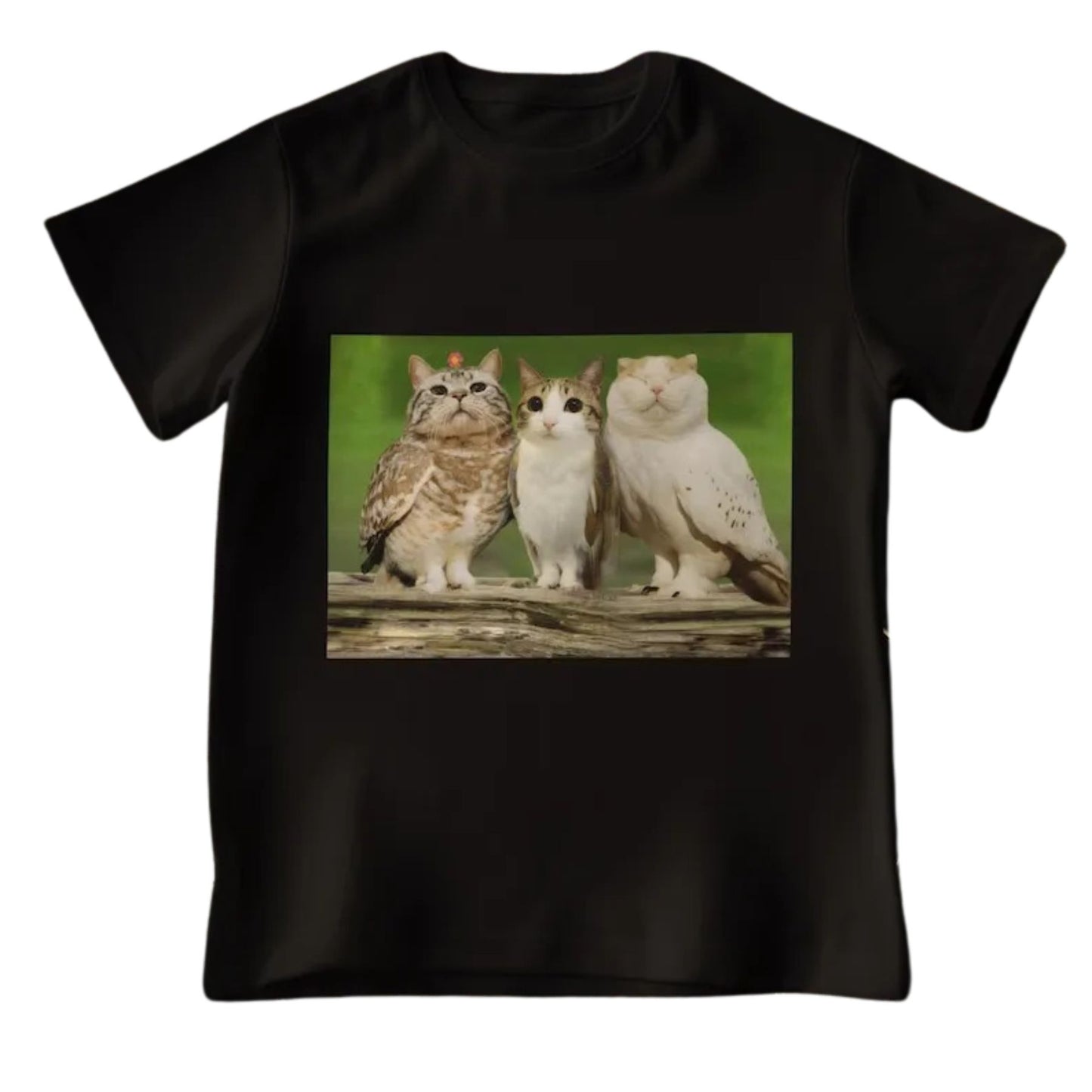 "Meowl with Family" Meme T-shirt - Funny Cat Lover Gift, Unisex Brainrot Tee