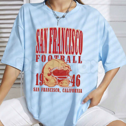 San Francisco Football 1946 Helmet Vintage Print T-Shirt – Retro Gridiron Heritage Tee
