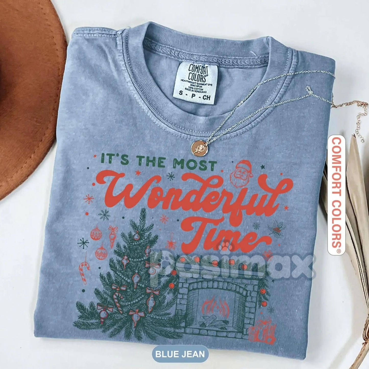 Retro Christmas T-Shirt – 'Most Wonderful Time' Holiday Tee, Vintage Christmas Shirt, Comfort Colors® Cozy Christmas Top
