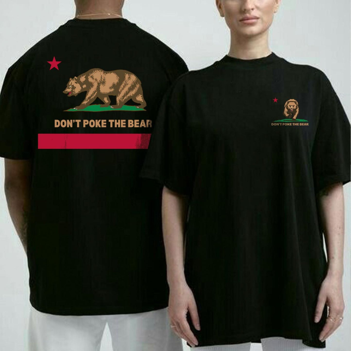 "DON'T POKE THE BEAR" T-shirt - Symbolic Protest Tee, 2-Sided Unisex Apparel