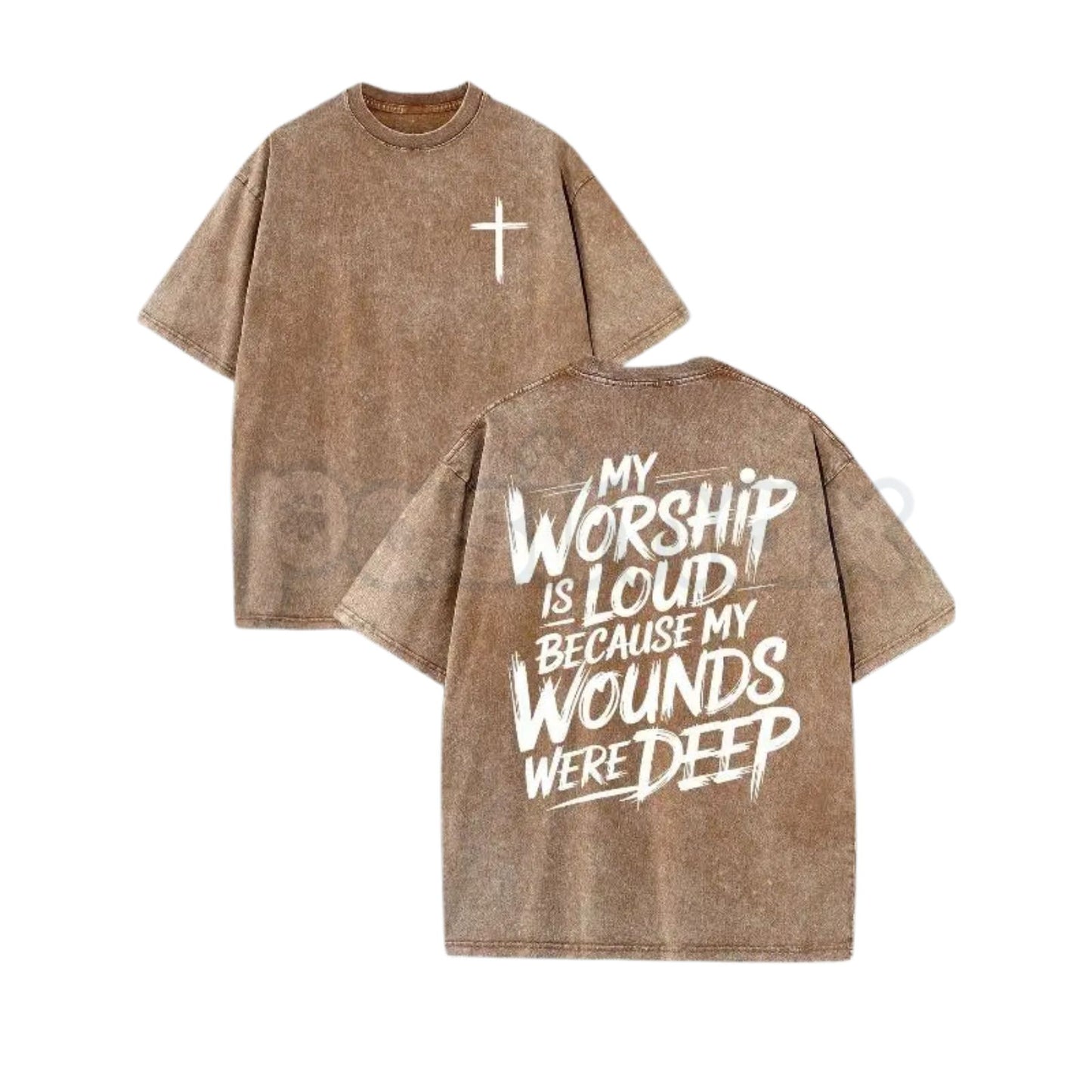 My Worship Is Loud Because My Wounds Were Deep – Unisex Vintage Washed Christian Shirt, Faith-Based Graphic Tee