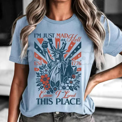 "Mad As Hell" Vintage Patriotic 4th of July T-Shirt – America 250th Anniversary Commemorative Independence Day Graphic Tee