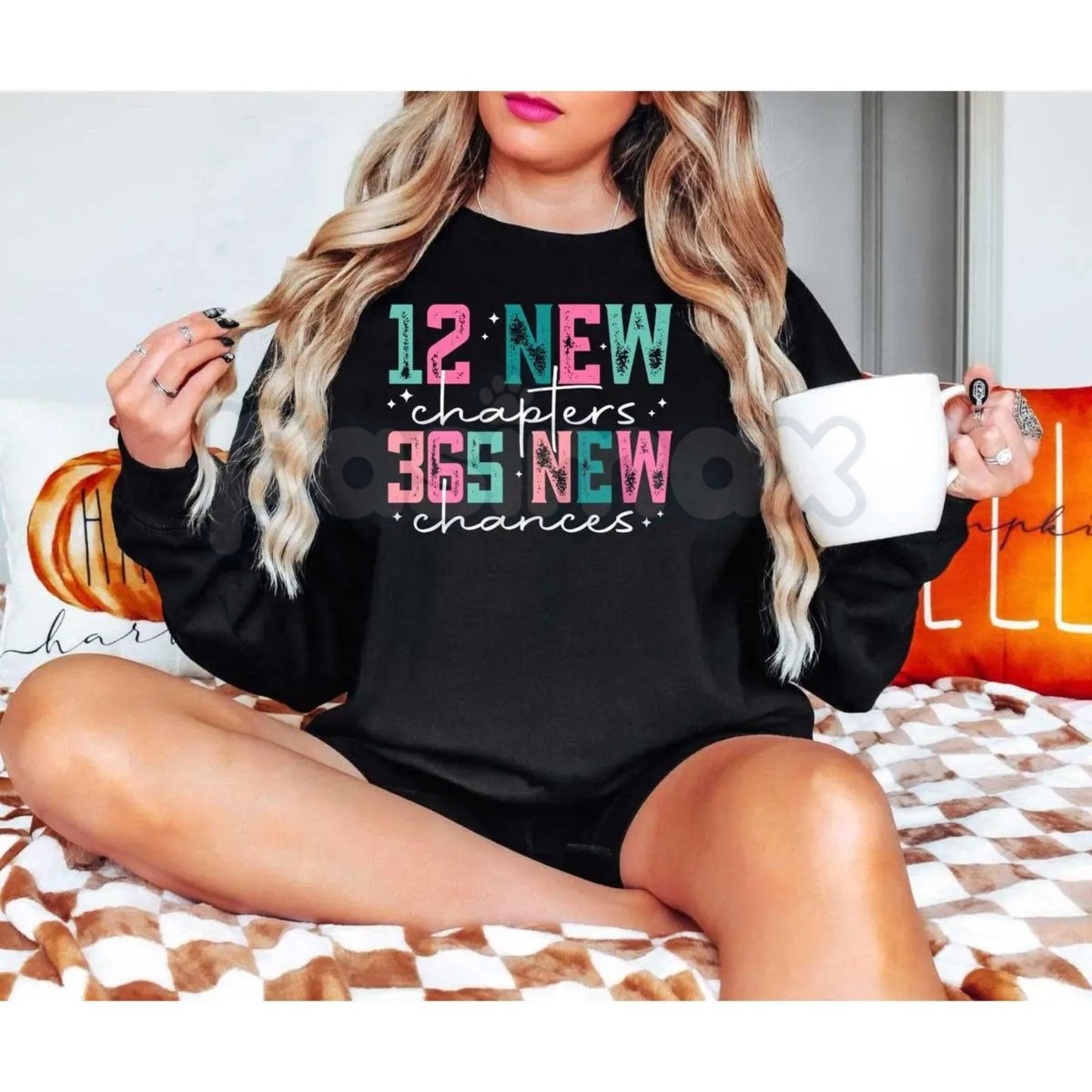 12 New Chapters 365 New Chances Sweatshirt | New Year 2026 Motivational Crewneck | Manifestation Aesthetic Jumper | Inspirational 2026 Gift