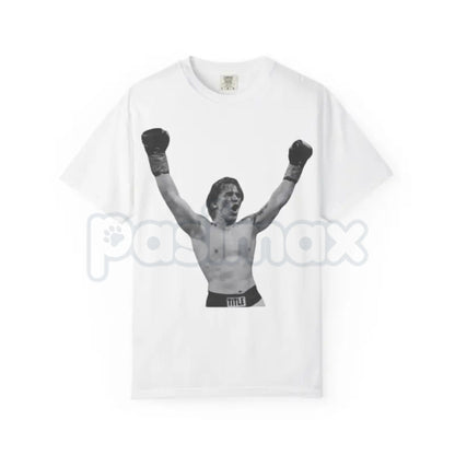 Comfort Colors® Victory Pose Boxing T-Shirt – Retro Hand-Drawn Boxer Illustration, Vintage Sports Aesthetic Tee, Motivational Fighter Gift for Him & Her