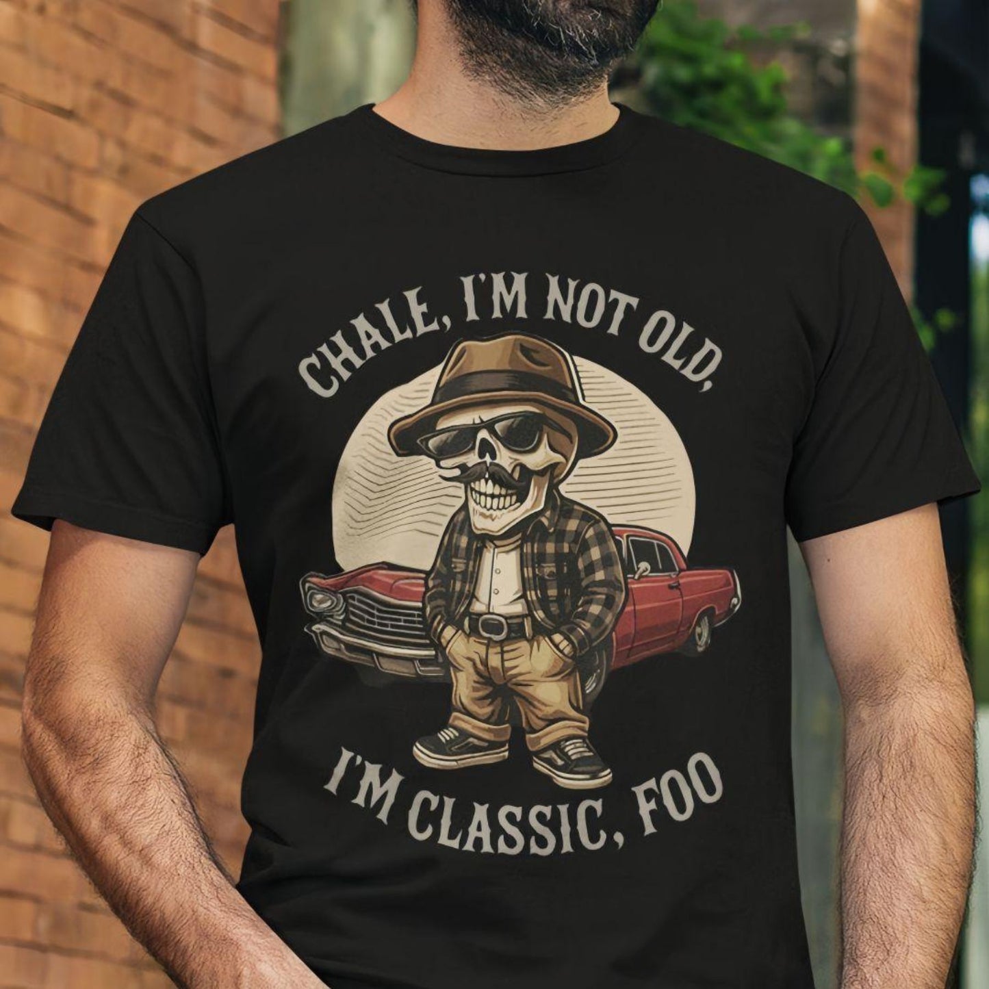 New 2025 Men's Printed T-Shirt - Black 100% Cotton Premium Tee, Durable Short-Sleeve Top