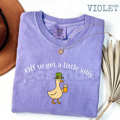 Comfort Colors® "Silly Goose University: St. Patty’s Edition" T-Shirt – Funny Irish Drinking Team Tee, Retro Collegiate Shamrock Shirt, Trendy Sarcastic Lucky Top