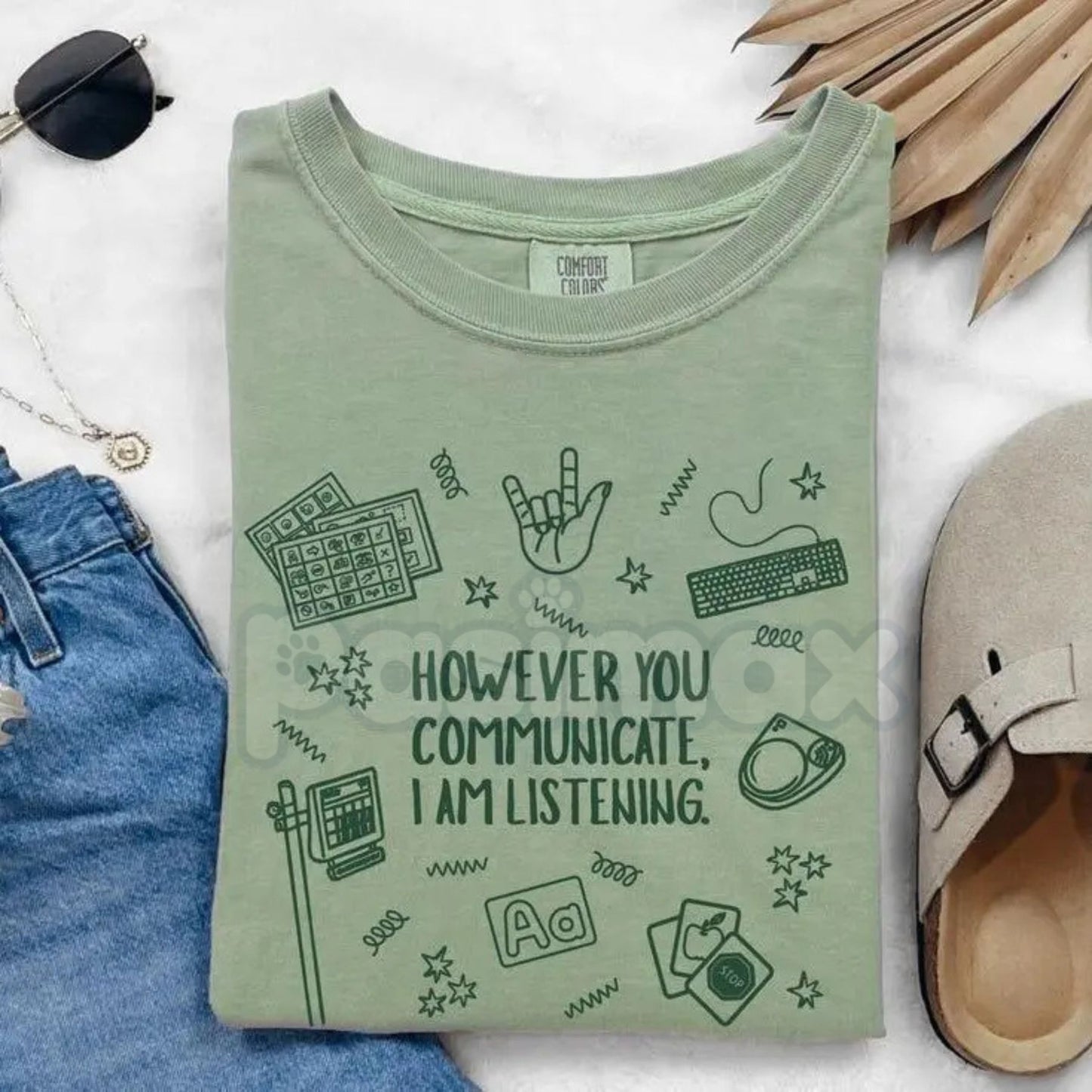 Comfort Colors® "Everyone Deserves Communication" T-Shirt – Aesthetic SLP Advocacy Tee, Neurodiversity Speech Therapy Shirt, Inclusive Communication Advocate Gift