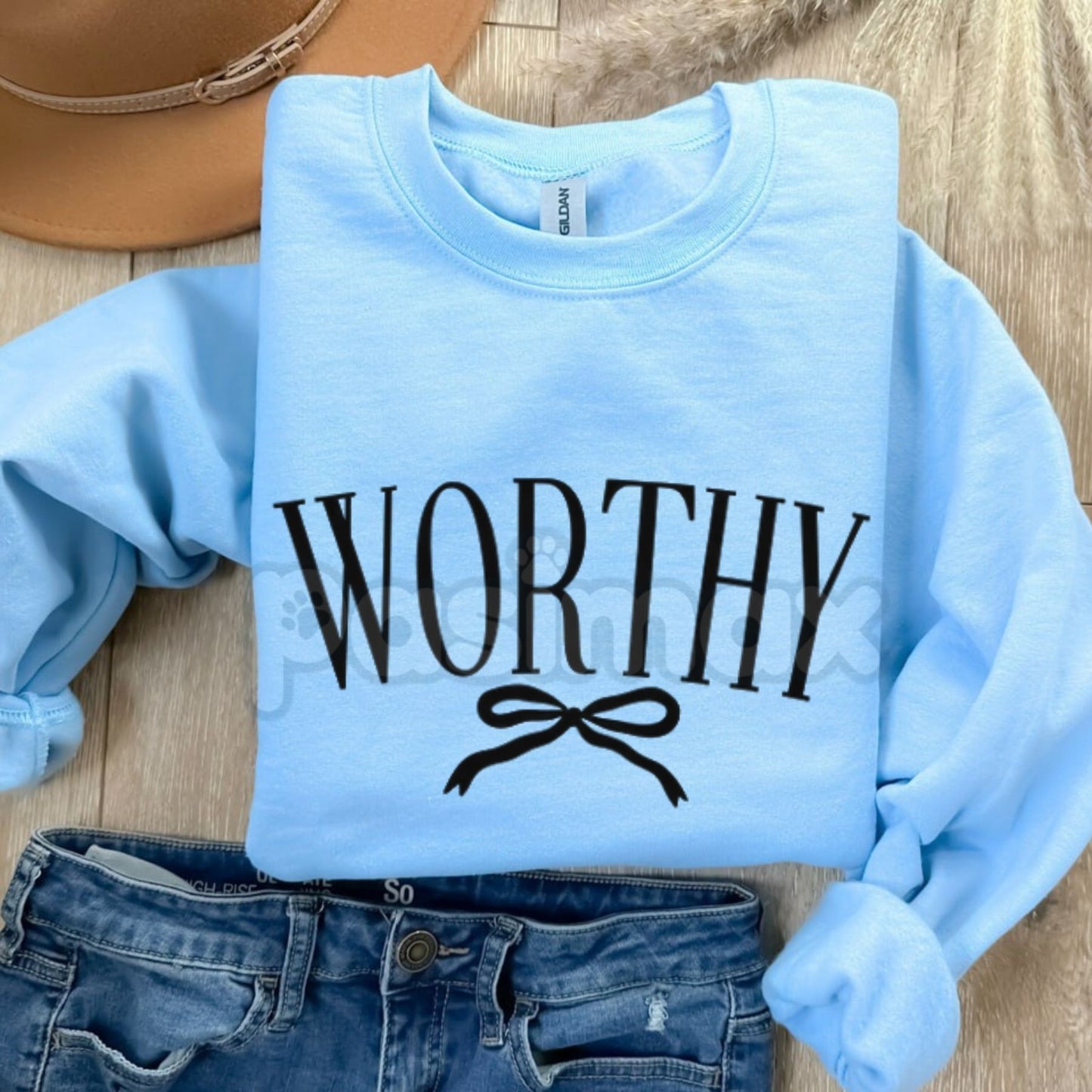 Worthy Sweatshirt | Minimalist Mental Health Affirmation Crewneck | Self Love Aesthetic Jumper | Positive Quote Gift for Her | Soft Girl Style Empowered Pullover